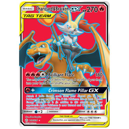 Buy Pokemon TCG Charizard Braixen GX Sun Moon Cosmic Eclipse Rare