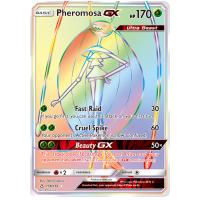Pokemon TCG Pheromosa-GX Sun & Moon Ultra Prism Rare Rainbow [158/156]