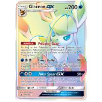 Pokemon TCG Glaceon-GX Sun & Moon Ultra Prism Rare Rainbow [159/156]