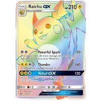 Pokemon TCG Raichu-GX Sun & Moon Shining Legends Rare Rainbow [75/73]