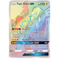 Pokemon TCG Tapu Koko-GX Sun & Moon Guardians Rising Rare Rainbow [153/145]