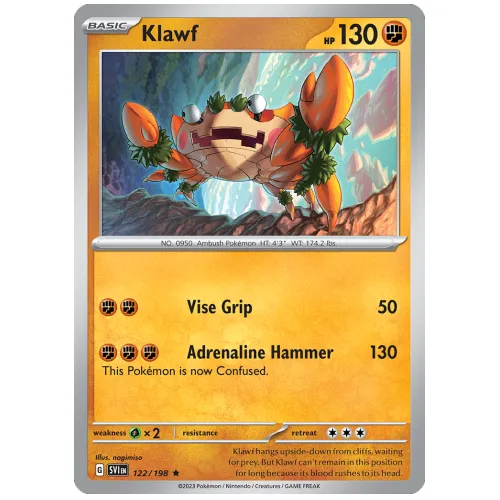 Pokemon TCG Klawf Scarlet & Violet Scarlet & Violet [122/198]