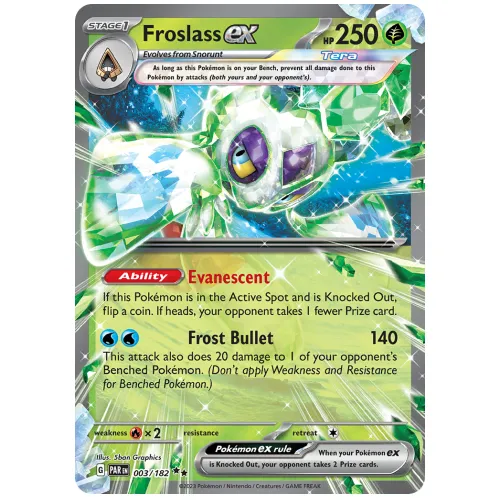 Pokemon TCG Froslass ex Scarlet & Violet Paradox Rift Double Rare [3/182]