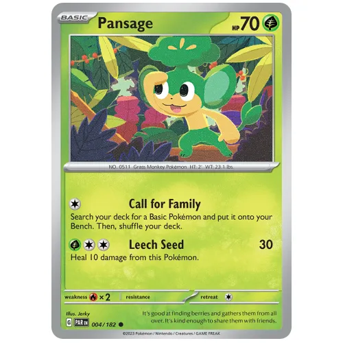 Pokemon TCG Pansage Scarlet & Violet Paradox Rift [4/182]