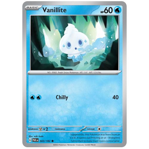 Pokemon TCG Vanillite Scarlet & Violet Paradox Rift [43/182]