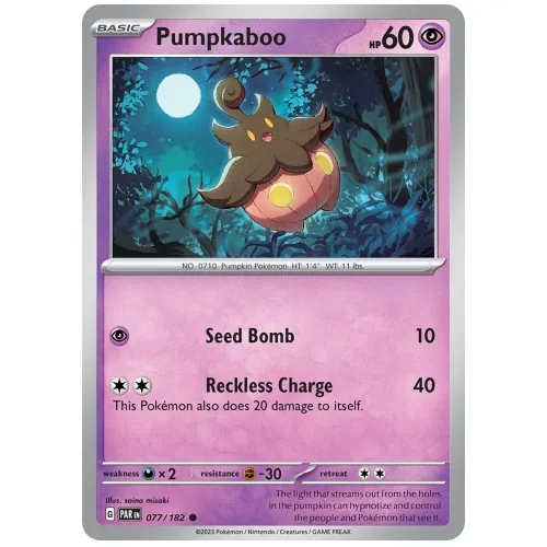 Pokemon TCG Pumpkaboo Scarlet & Violet Paradox Rift [77/182]