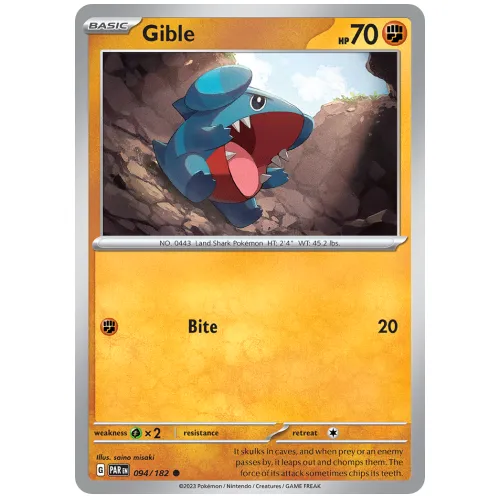 Pokemon TCG Gible Scarlet & Violet Paradox Rift [94/182]