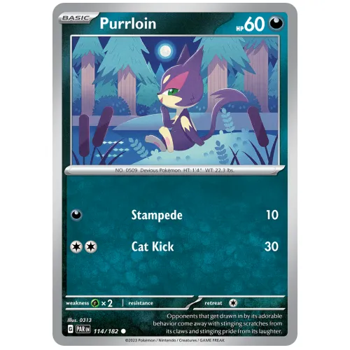 Pokemon TCG Purrloin Scarlet & Violet Paradox Rift [114/182]