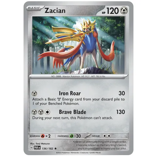 Pokemon TCG Zacian Scarlet & Violet Paradox Rift [136/182]