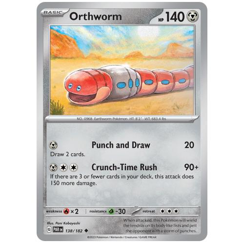 Pokemon TCG Orthworm Scarlet & Violet Paradox Rift [138/182]