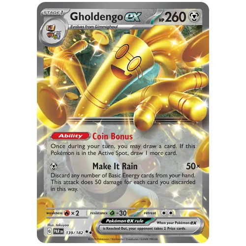 Pokemon TCG Gholdengo ex Scarlet & Violet Paradox Rift Double Rare [139/182]