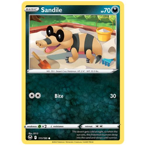 Pokemon TCG Sandile Sword & Shield Silver Tempest [111/195]