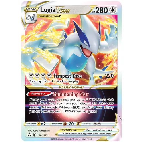 Pokemon TCG Lugia VSTAR Sword & Shield Silver Tempest Rare Holo VSTAR [139/195]