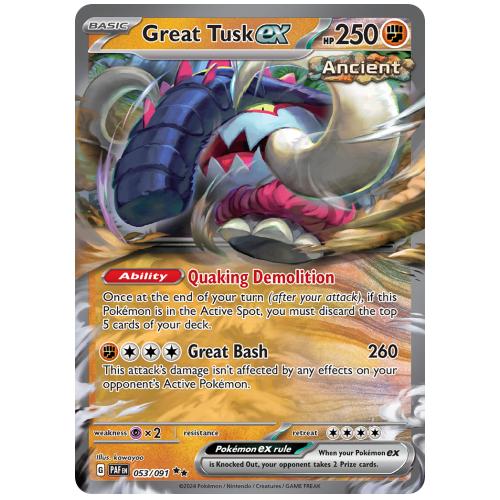 Pokemon TCG Great Tusk ex Scarlet & Violet Paldean Fates Double Rare [53/91]