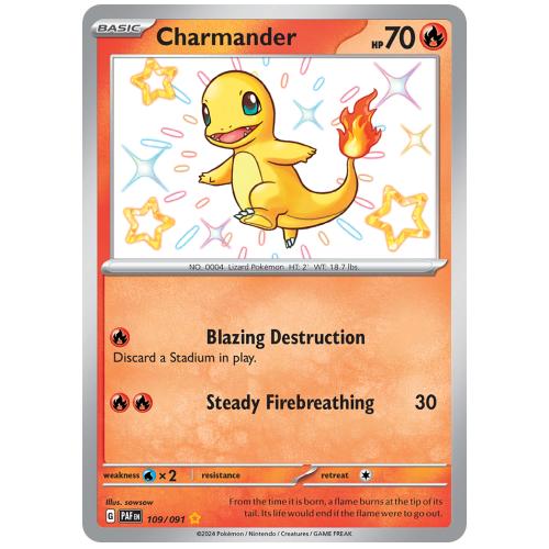 Pokemon TCG Charmander Scarlet & Violet Paldean Fates Shiny Rare [109/91]