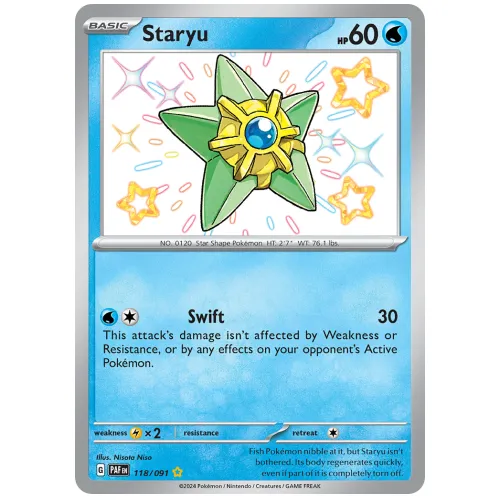 Pokemon TCG Staryu Scarlet & Violet Paldean Fates Shiny Rare [118/91]