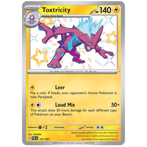 Pokemon TCG Toxtricity Scarlet & Violet Paldean Fates Shiny Rare [141/91]