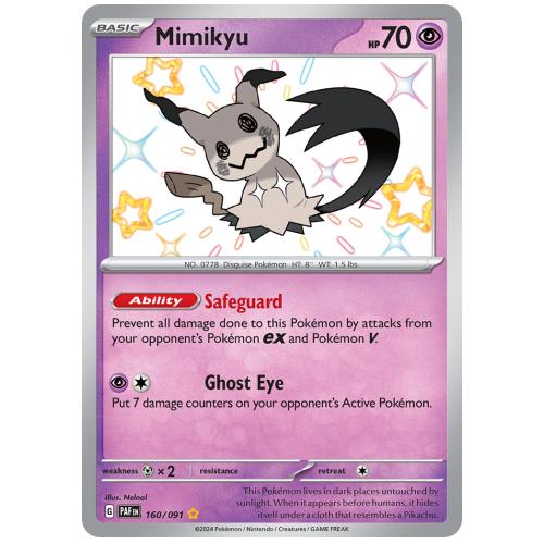 Pokemon TCG Mimikyu Scarlet & Violet Paldean Fates Shiny Rare [160/91]