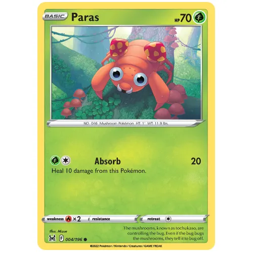 Pokemon TCG Paras Sword & Shield Lost Origin [4/196]