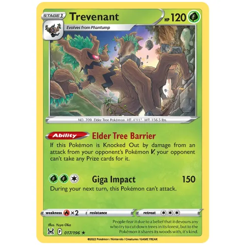 Pokemon TCG Trevenant Sword & Shield Lost Origin Rare Holo [17/196]