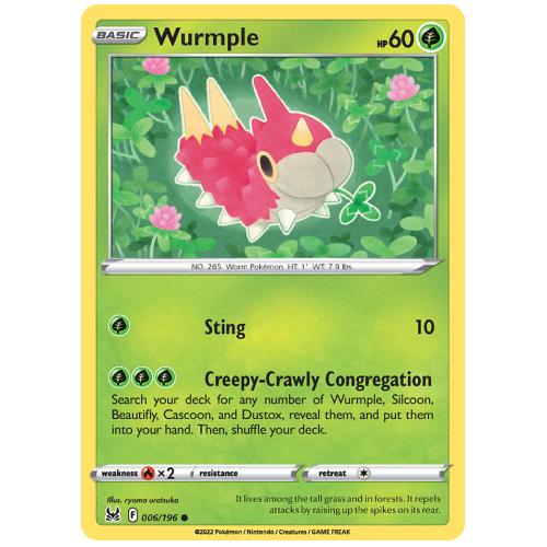 Pokemon TCG Wurmple Sword & Shield Lost Origin [6/196]