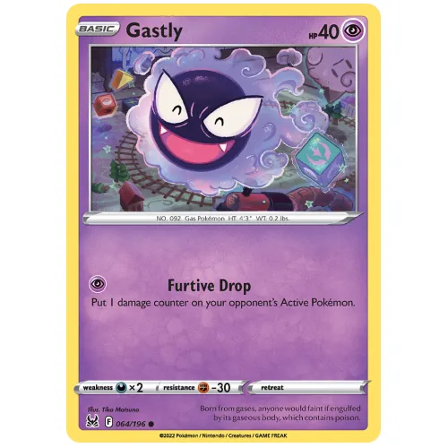 Pokemon TCG Gastly Sword & Shield Lost Origin [64/196]