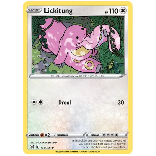 Pokemon TCG Lickitung Sword & Shield Lost Origin [138/196]