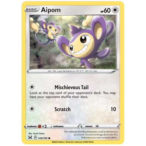 Pokemon TCG Aipom Sword & Shield Lost Origin [144/196]