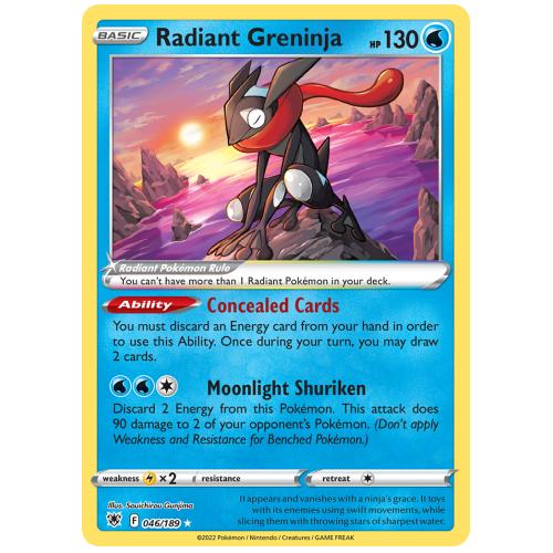 Pokemon TCG Radiant Greninja Sword & Shield Astral Radiance Radiant Rare [46/189]