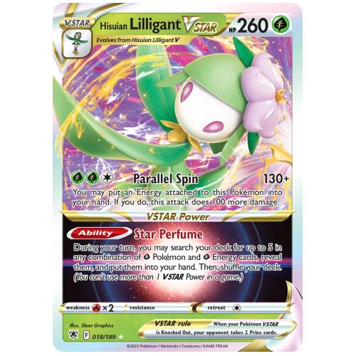 Pokemon TCG Hisuian Lilligant VSTAR Sword & Shield Astral Radiance Rare Holo VSTAR [18/189]