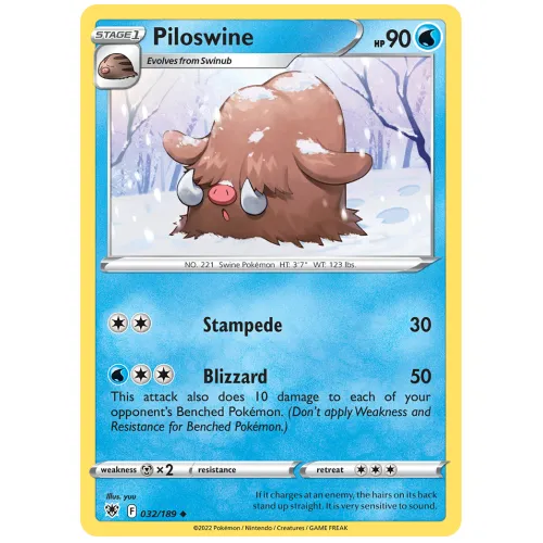 Pokemon TCG Piloswine Sword & Shield Astral Radiance [32/189]