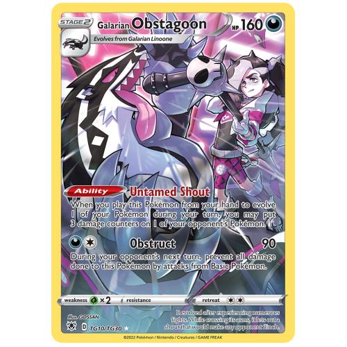 Pokemon TCG Galarian Obstagoon Sword & Shield Astral Radiance Trainer Gallery Trainer Gallery Rare Holo [TG10/30]