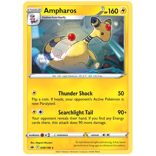 Pokemon TCG Ampharos Sword & Shield Chilling Reign [49/198]