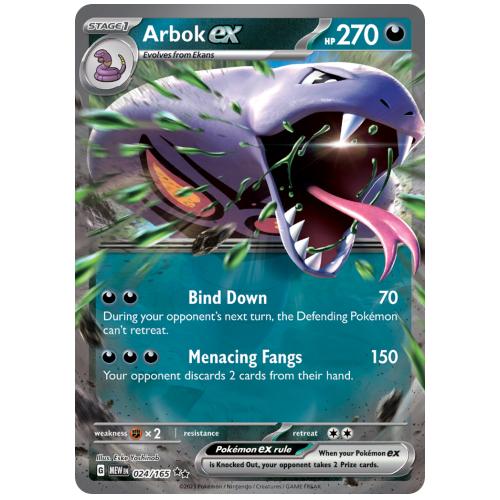 Pokemon TCG Arbok ex Scarlet & Violet 151 Double Rare [24/165]