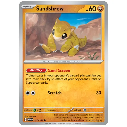 Pokemon TCG Sandshrew Scarlet & Violet 151 [27/165]