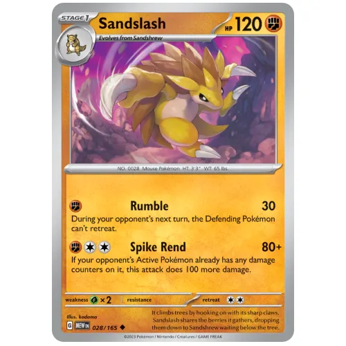 Pokemon TCG Sandslash Scarlet & Violet 151 [28/165]