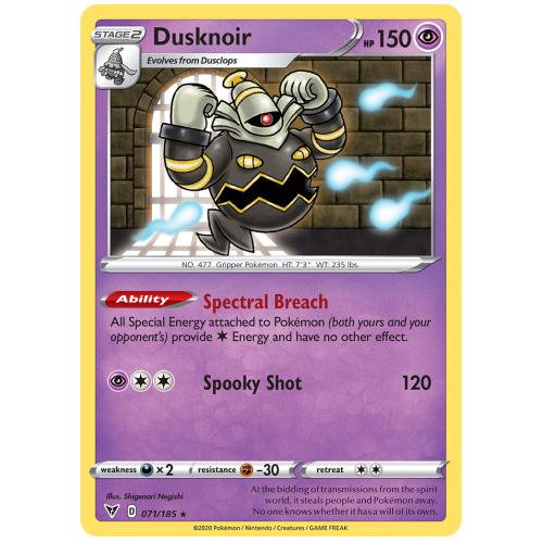 Pokemon TCG Dusknoir Sword & Shield Vivid Voltage Rare Holo [71/185]