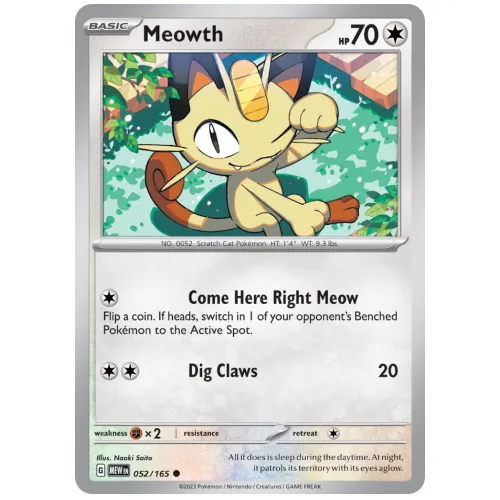 Pokemon TCG Meowth Scarlet & Violet 151 [52/165]