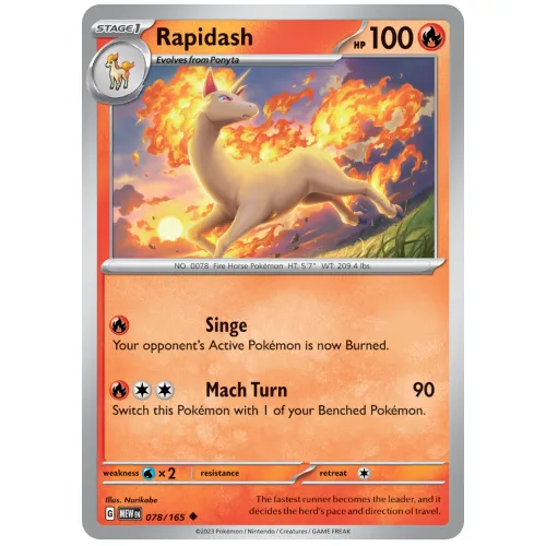 Pokemon TCG Rapidash Scarlet & Violet 151 [78/165]