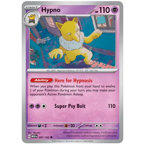 Pokemon TCG Hypno Scarlet & Violet 151 [97/165]