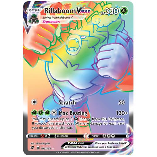 Buy Pokemon Tcg Rillaboom Vmax Sword And Shield Rebel Clash Rare Rainbow 193192 Tcgvee Uk 