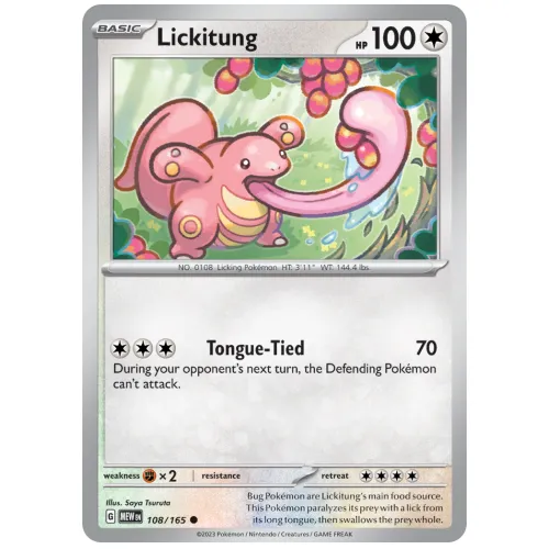 Pokemon TCG Lickitung Scarlet & Violet 151 [108/165]