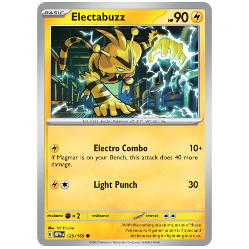 Pokemon TCG Electabuzz Scarlet & Violet 151 [125/165]