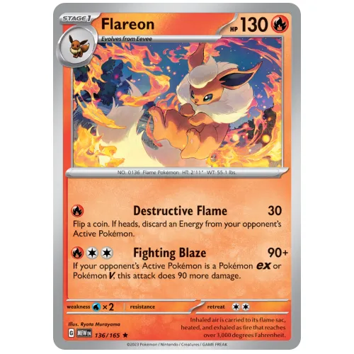 Pokemon TCG Flareon Scarlet & Violet 151 [136/165]