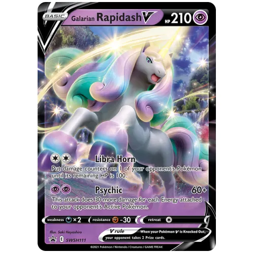 Pokemon TCG Galarian Rapidash V Sword & Shield SWSH Black Star Promos Promo [SWSH111/307]