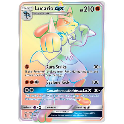 Buy Pokemon TCG Lucario-GX Sun & Moon Forbidden Light Rare Rainbow [135 ...