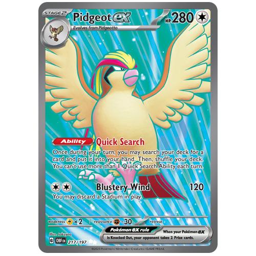 Pokemon TCG Pidgeot ex Scarlet & Violet Obsidian Flames Ultra Rare [217/197]