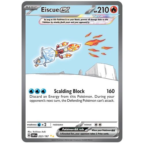 Pokemon TCG Eiscue ex Scarlet & Violet Obsidian Flames Special Illustration Rare [222/197]